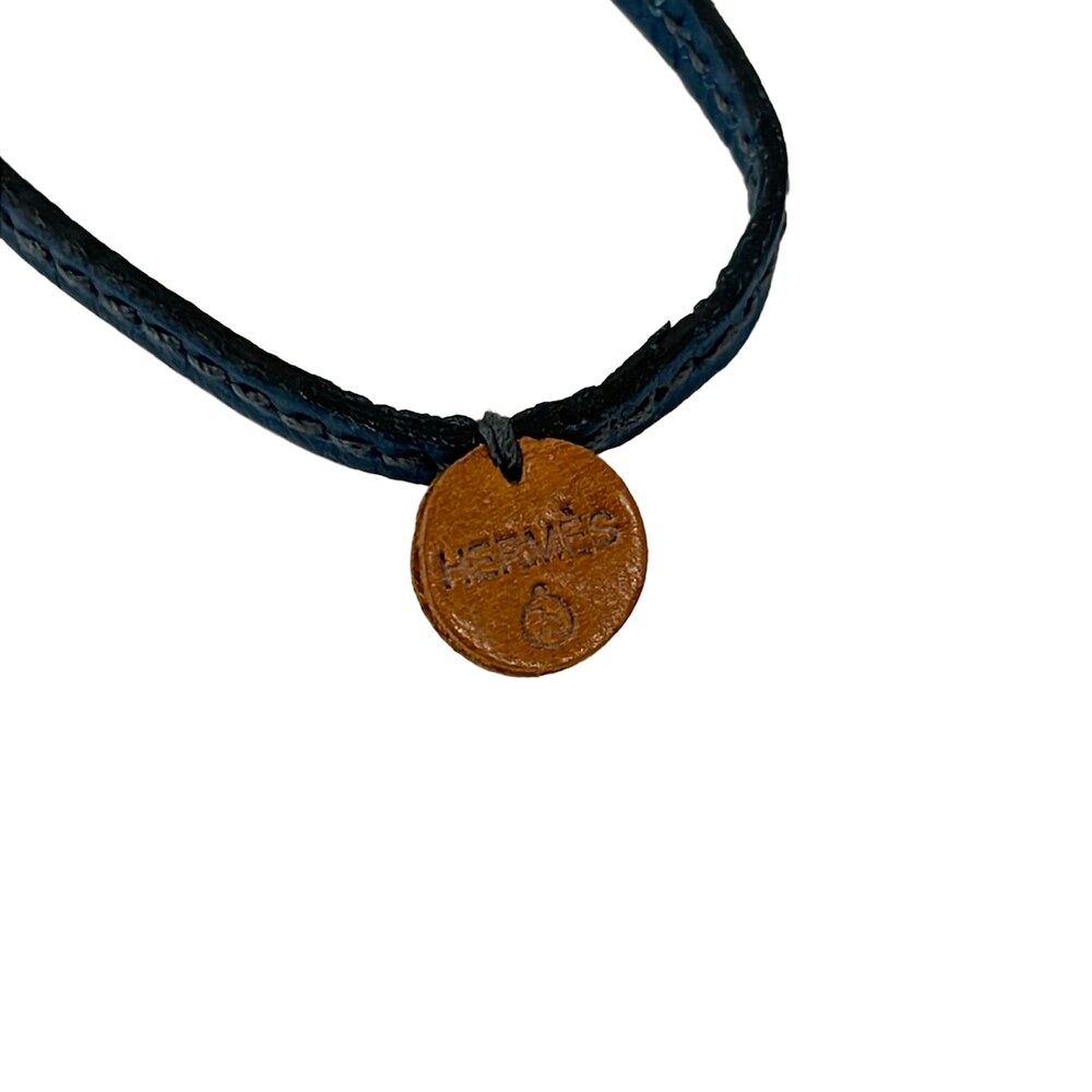 Hermès Necklace Blue Izmir Rose Jaipur Veau Epsom Taurillon Clemence - Picture 4 of 6